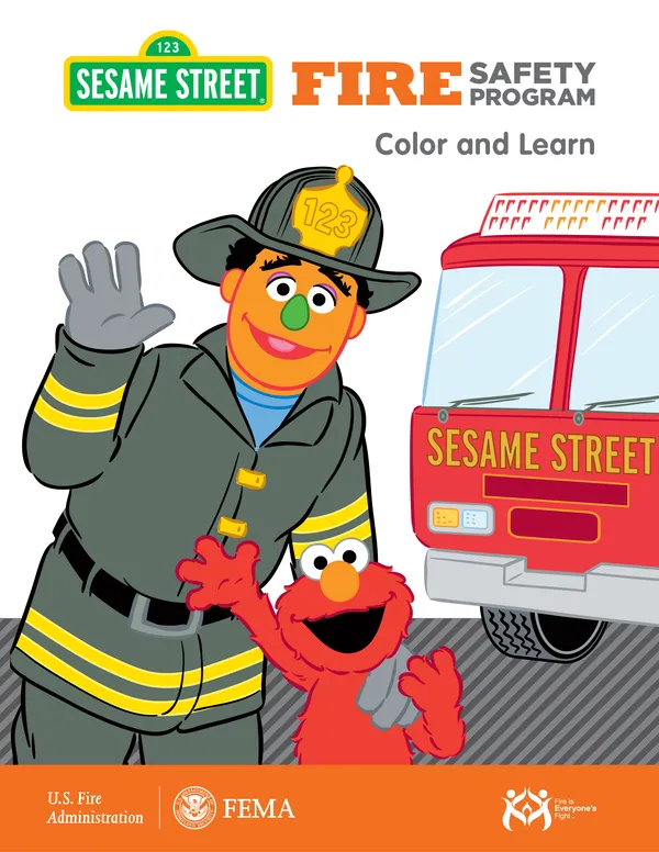 Sesame Street Fire Safety Program Color and Learn
